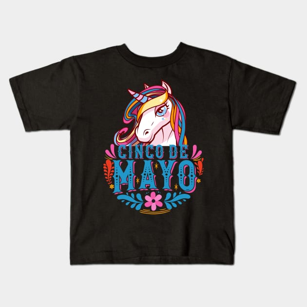 Cinco de mayo Mexican Unicorn Funny Humor product Kids T-Shirt by creative